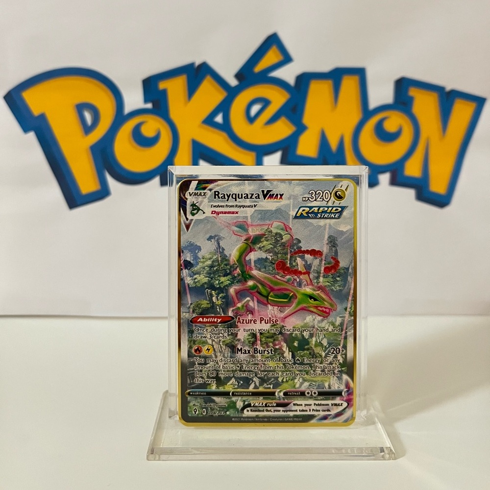 Pokémon Rayquaza VMAX 218/203 - Evolving Skies - Fan Art -  Metal Gold Card